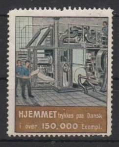 Hjemmet (Home) Magazine Advertising Vignette Stamp Over 150,000 Copies - NG