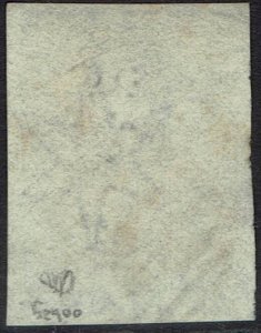 NEW ZEALAND 1862 QV CHALON 2D IMPERF WMK LARGE STAR USED