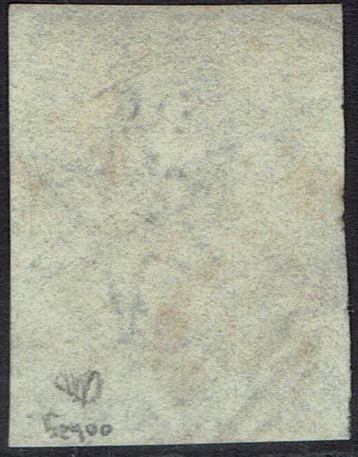 NEW ZEALAND 1862 QV CHALON 2D IMPERF WMK LARGE STAR USED