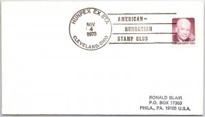 US COVER WITH SPECIAL EVENT CANCEL AMERICAN HUNGARIAN STAMP CLUB CLEVELAND 1973