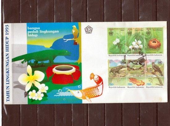 Indonesia, Scott cat. 1543-1544 A-C. Environmental Protection. First day cover.^