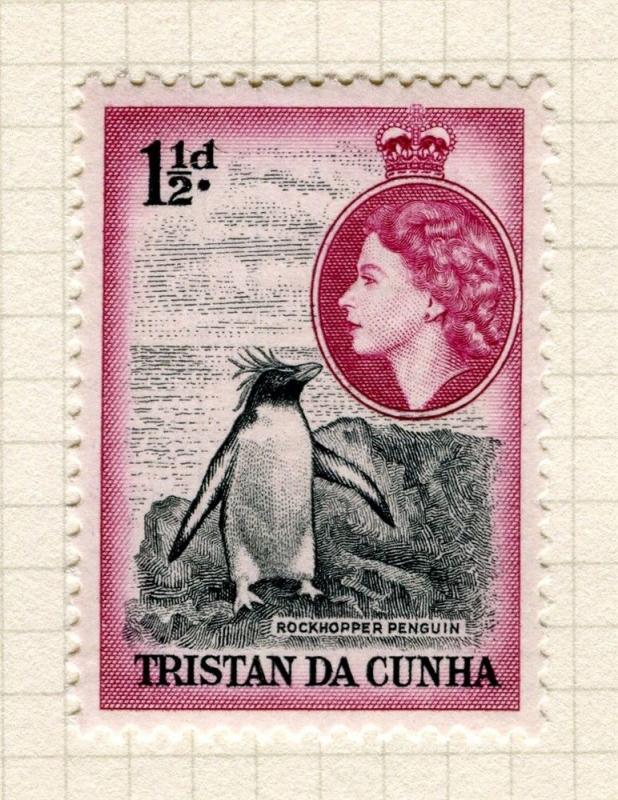 TRISTAN DA CUNHA; 1954 early QEII issue fine Mint hinged 1.5d. value