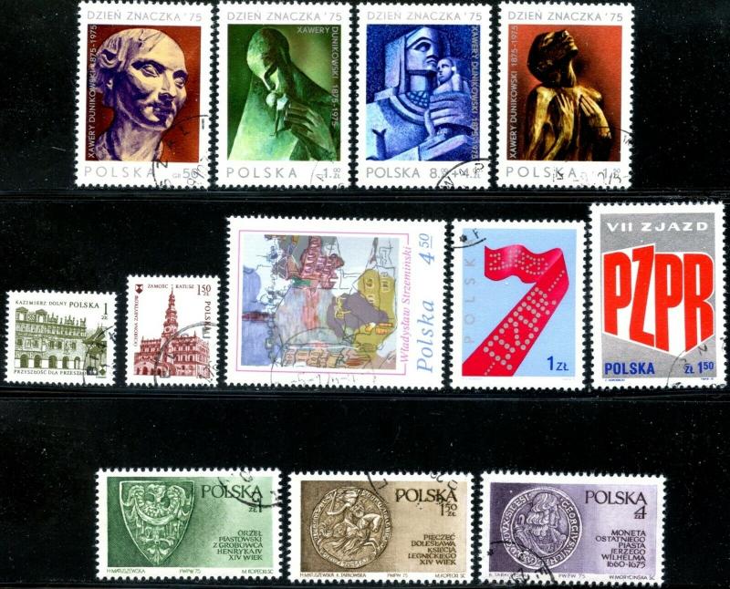 Pologne Sc# 2073-2136,B131 (63 Timbres + 1 Ss ) 1975 Set Année Presque Complet