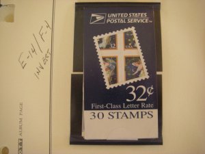 BK233D, Scott 3012d, 32c Angel, MDI Booklet 30, Pos E-14/F-4, #3629X, Invert