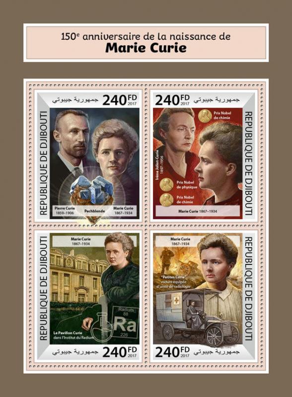 Z08 DJB17514a Djibouti 2017 Marie Curie MNH ** Postfrisch