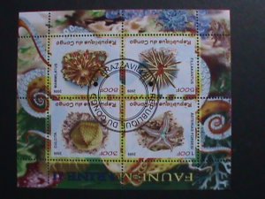 ​CONGO-2009 LOVELY  MARINE FAUNAS S/S VF- WITH CLEAR FANCY FIRST DAY CANCEL