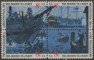 SC#1480-83 8¢ Boston Tea Party Block of Four (1973) MNH