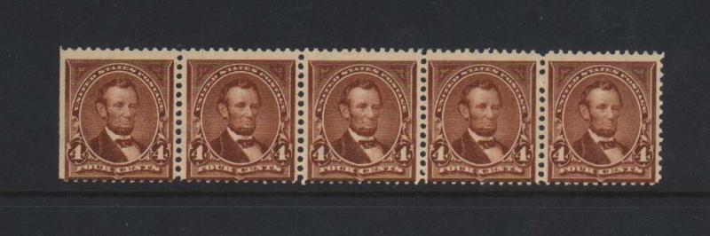 USA #280 NH Mint Strip Of 5