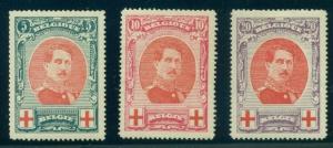 BELGIUM #B31-3 Complete set, og, hinged, VF, Scott $89.00