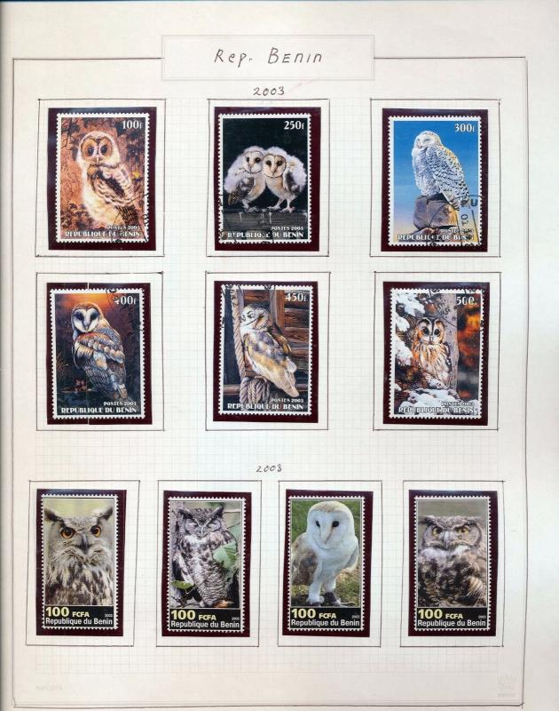 BENIN 2002/3 Wildlife Birds Sheets Monkeys M&U 50 +Items (pie 271)