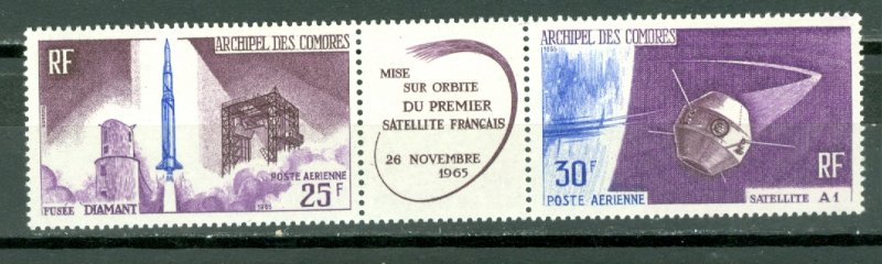 COMORO ISL. SATELLITTE  #C16a STRIP + LABEL...MNH...$11.00