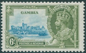 Gambia 1935 6d light blue & olive-green Jubilee SG145 unused