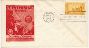 California Statehood Centennial Sacramento 1950 FDC Scarce 997-43