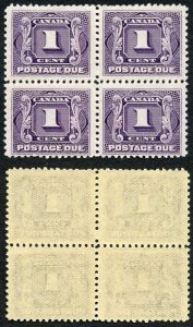 Canada SGD1a 1c Violet THIN Paper Block of FOUR Superb U/M (MNH) Unitrade Cat 4