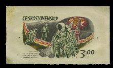 Czechoslovakia #1877P, 1973 Astronauts, multicolor die proof