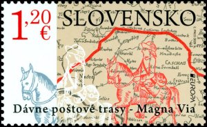 Stamps of Slovakia 2020 - EUROPA 2020: ancient postal routes - Magna Via