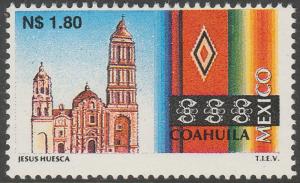 MEXICO 1786, N$1.80 Tourism Coahuila, church, sarape. Mint, Never Hinged F-VF.