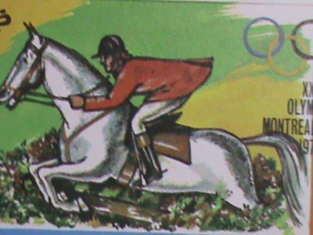 ​DHUFAR- SUMMER OLYMPIC-HORSE RACING IMPERF: MNH S/S VF WE SHIP TO WORLD WIDE