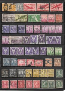 #406 My Page of Used US. Stamps Collection / Lot