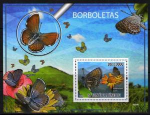 ST.TOME PRINCIPE 2009 BUTTERFLIES SHEETLET (NO2) MNH