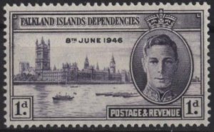Falkland Islands Dependencies 1L10 (mlh) George VI, Peace issue (1946)