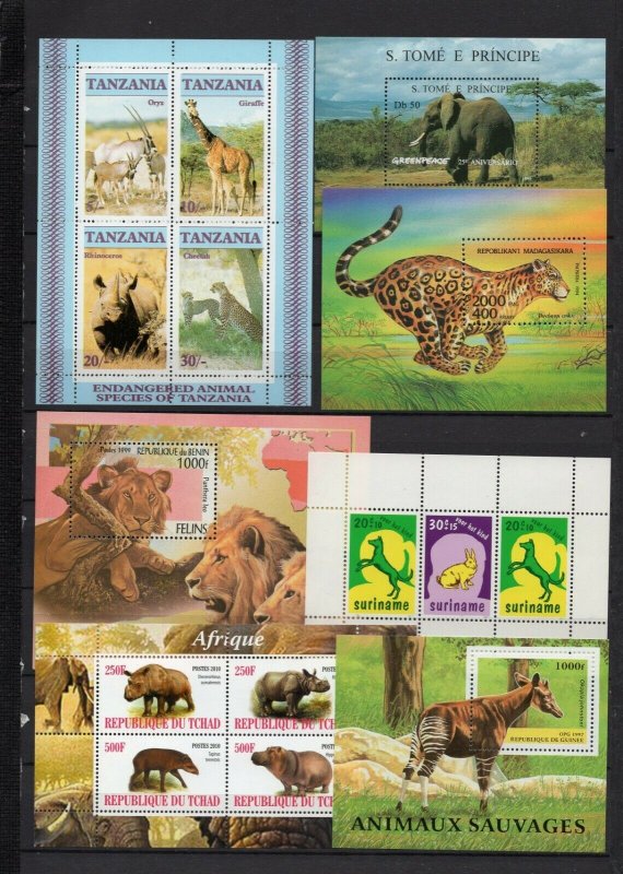 FAUNA ANIMALS SMALL COLLECTION SET OF 3 SHEETS OF 3 & 4 STAMPS & 4 S/S MNH