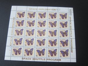 Guyana 1989 Space shuttleovpt.Gold on Butterflies Sht(25) MNH