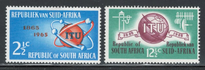 South Africa 1965 Centenary of ITU Scott # 306 - 307 MH