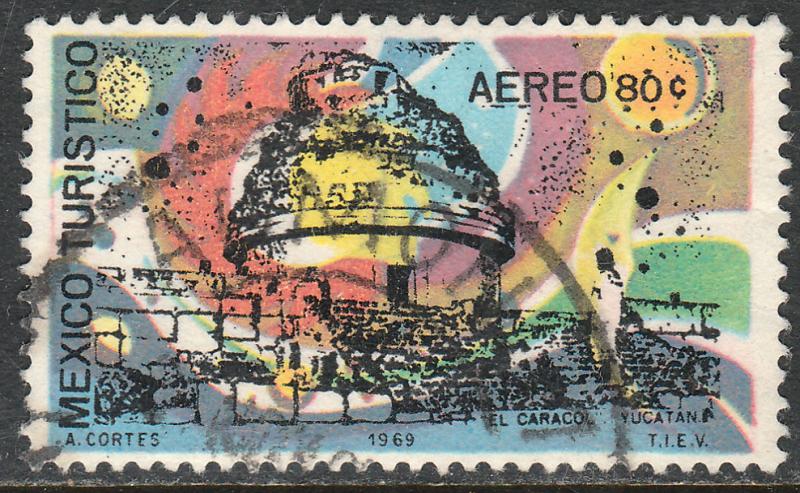 MEXICO C356, TOURISM PROMOTION, EL CARACOL, CHICHEN-ITZA. USED (1259)