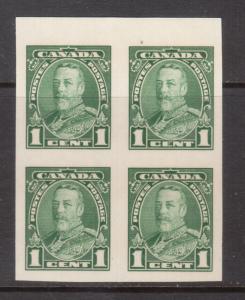 Canada #217c Extra Fine Never Hinged LL Imperf Block