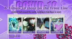 Grenadines 2020 - Tribute to the Front Line, Medical C-19 Virus - Sheet of 4 MNH