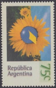 ARGENTINA Sc # 1901 CPL MNH SUNFLOWER, POSTAL SERVICE EMBLEM