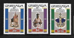 GRENADA, 873-875, MINT HINGED, ELIZABETH II WITH CROWN SCEPTER AND ORB