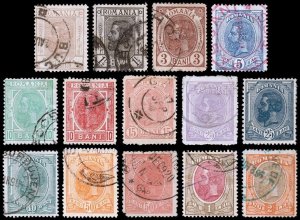 Romania Scott 117-120, 122-124, 126-131 (1893-98) Used/Mint H F-VF, CV $30.80 B