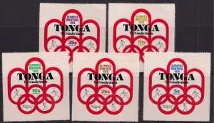 Tonga 1976 QE2 Set Olympic Games Montreal Umm SG 558 - 562 ( K1485 )