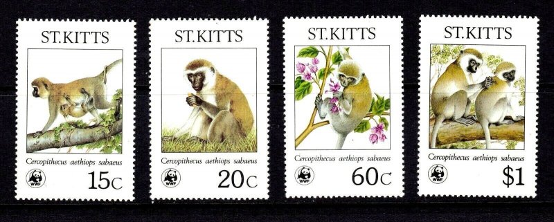 St. Kitts stamps #189 - 192, MNH OG, full set, animals,  CV $39.50