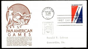 C056 10c Pan American Games Airmail FDC Anderson brown cachet Aug 27, 1959