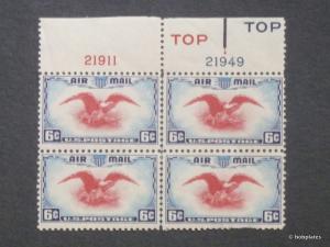 #C23 Eagle Top  Plate Block 21911,21949 F-VF NH