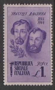 Italian Socialist Republic Sc#33 Mint paper stuck on back