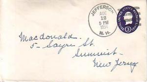 United States, New Hampshire, Postal Stationery