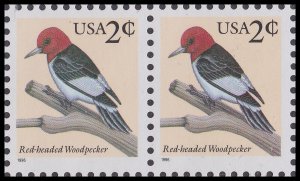 US 3032 Red-headed Woodpecker 2c horz pair (2 stamps) MNH 1996