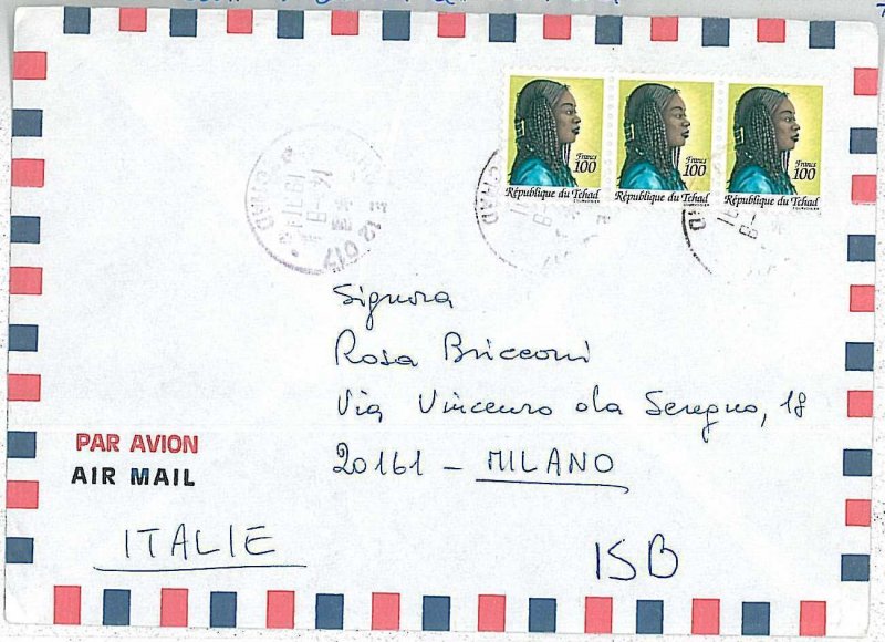 POSTAL HISTORY  CHAD : AIRMAIL COVER to ITALY 1991 - RARE