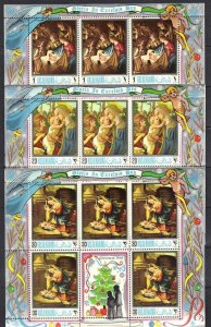 UAE RAS AL KHAIMA 1968 CHRISTMAS SET OF 6 IN FULL SHEETS NEVER HINGED