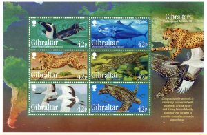 Gibraltar 2013 Endangered Animals Set & Mini Sheet Unmounted Mint
