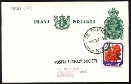 NEW ZEALAND 1977 postcard TE PURU cds - opening day of PO.............99405