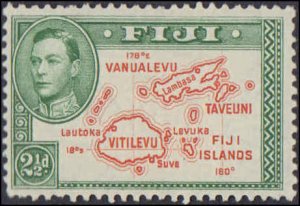 Fiji #134a, Complete Set, Perf. 12, 1948, Hinged