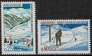 Andorra, French #169-70 MNH Set - Winter Sports