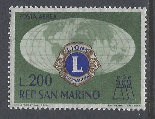 San Marino, Scott #C115; 200l Lions Intl, MH