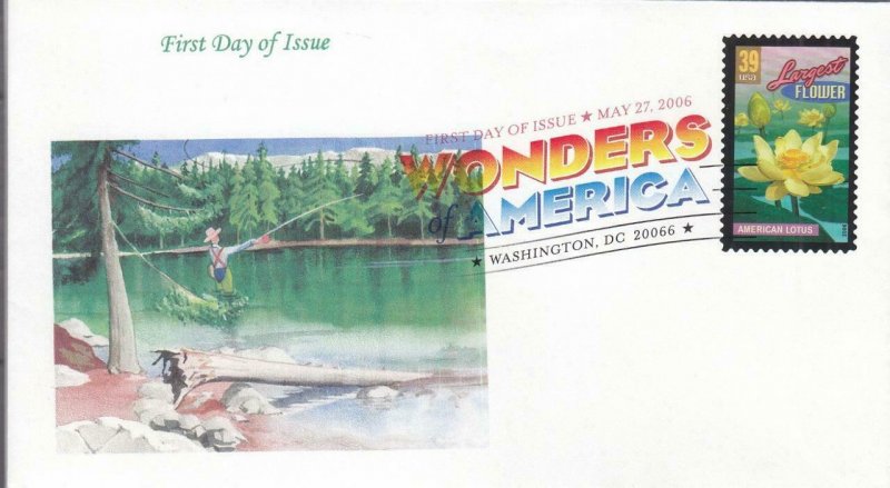 2006, Wonders of America, Largest Flower-American Lotus, FDC (D12543)