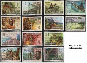 Papua New Guinea 369-385 (mnh short set, up to 40c value) local scenes (1973-74)